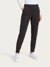 Pantalone chino slim con tasche e micro check in Eco Jacquard Marroni Donna - Ragno