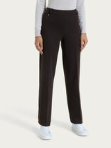 Pantalone ampio con tasche e micro check in Eco Jacquard Marroni Donna - Ragno