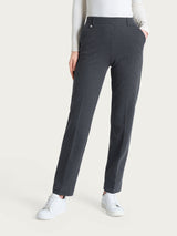 Pantalone dritto con tasche e micro check in Eco Jacquard  Neri Donna - Ragno