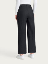 Jeans ampio alla caviglia con tasche in Heritage Denim Neri Donna - Ragno
