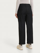 Jeans ampio alla caviglia con tasche in Heritage Denim Neri Donna - Ragno