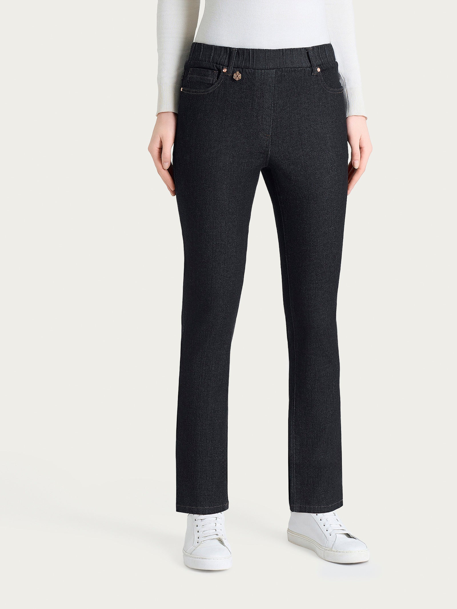 Jeans dritto con tasche in Heritage Denim Neri Donna - Ragno