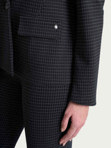  Blazer doppio petto e fantasia check in Eco Jacquard Neri Donna - Ragno