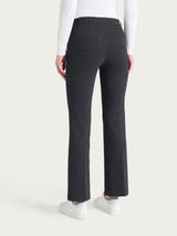 Pantalone flare alla caviglia con fantasia check in Eco Jacquard Neri Donna - Ragno