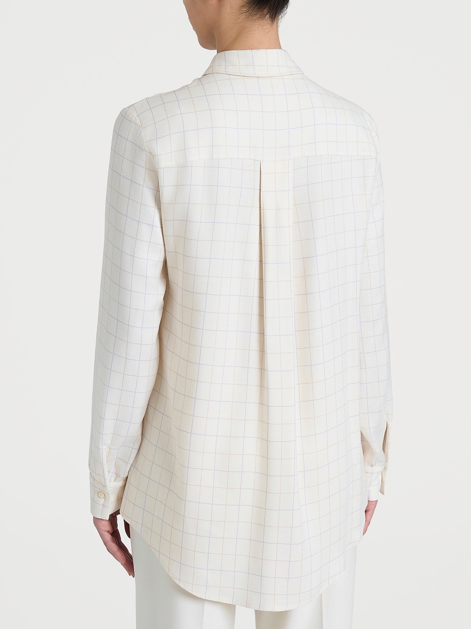 Camicia con macro check bicolor in Winter EcoSeta Bianchi Donna - Ragno