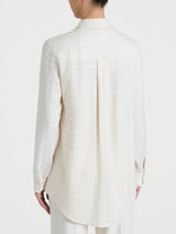 Camicia con macro check bicolor in Winter EcoSeta Bianchi Donna - Ragno