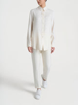 Camicia con macro check bicolor in Winter EcoSeta Bianchi Donna - Ragno
