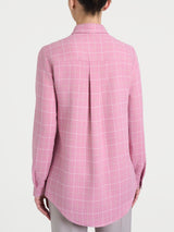 Camicia con macro check bicolor in Winter EcoSeta Rosa Donna - Ragno