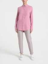 Camicia con macro check bicolor in Winter EcoSeta Rosa Donna - Ragno