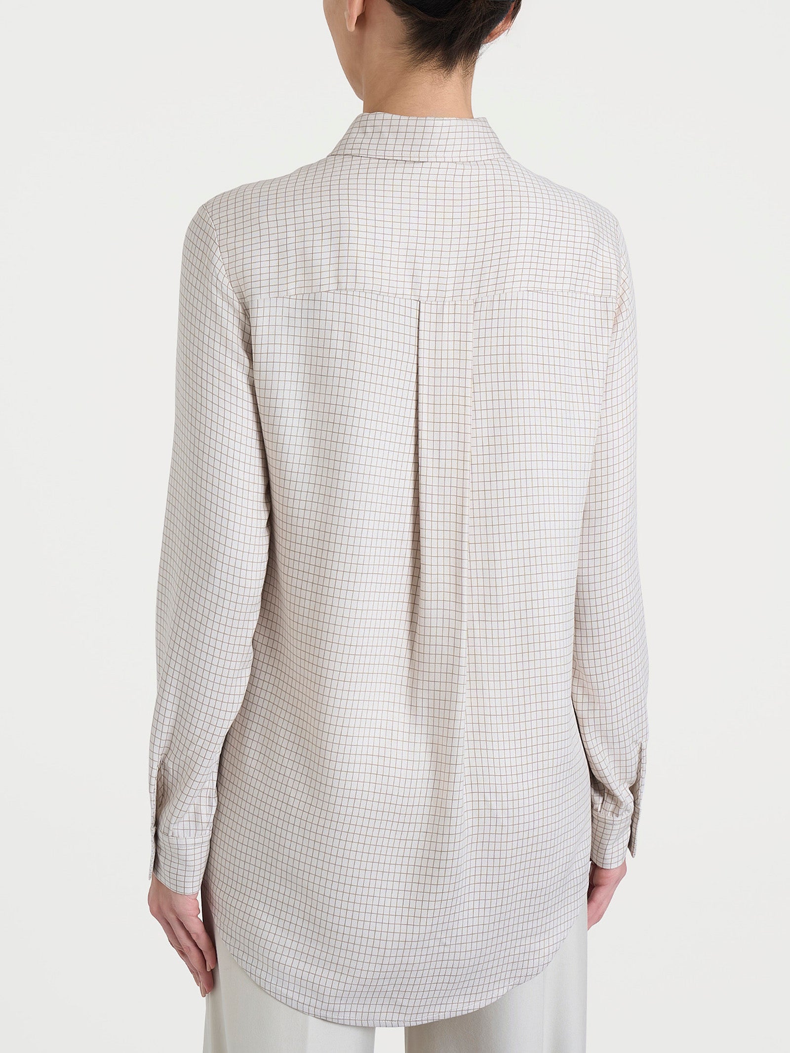 Camicia con micro check bicolor in Winter EcoSeta Bianchi Donna - Ragno