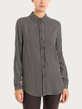 Camicia a righe in Winter EcoSeta Marroni Donna - Ragno