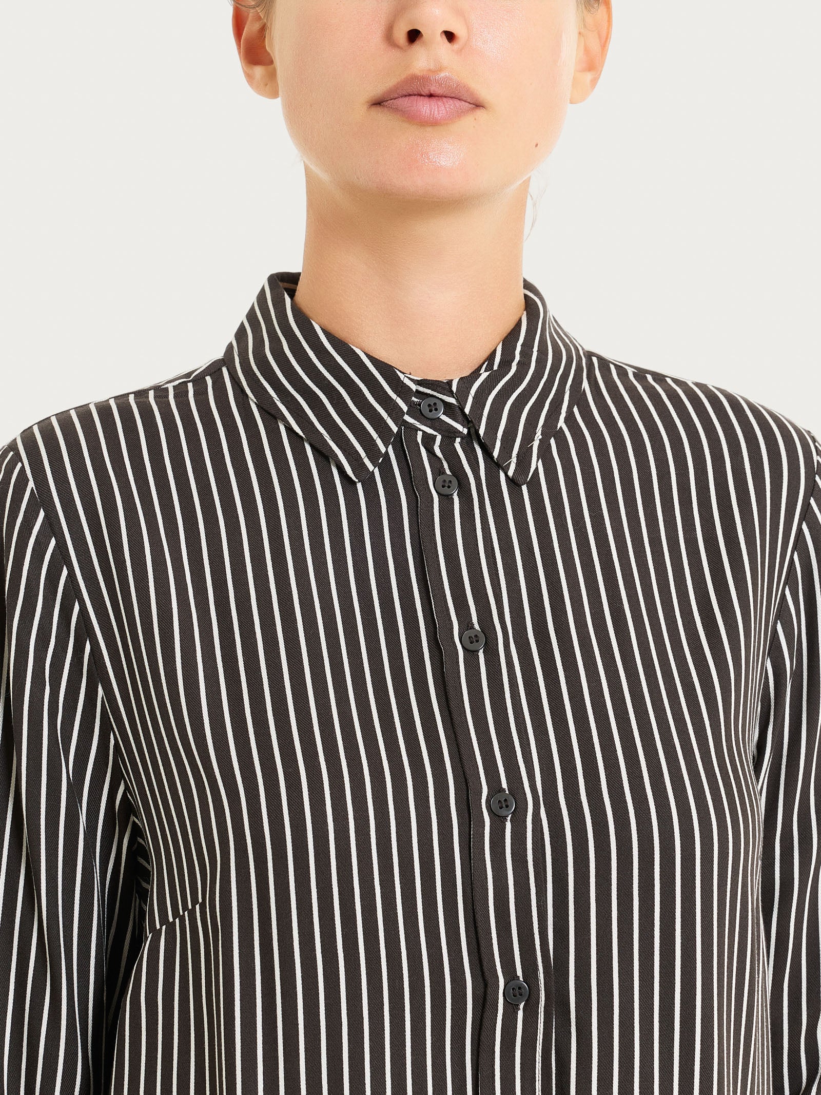 Camicia a righe in Winter EcoSeta Marroni Donna - Ragno