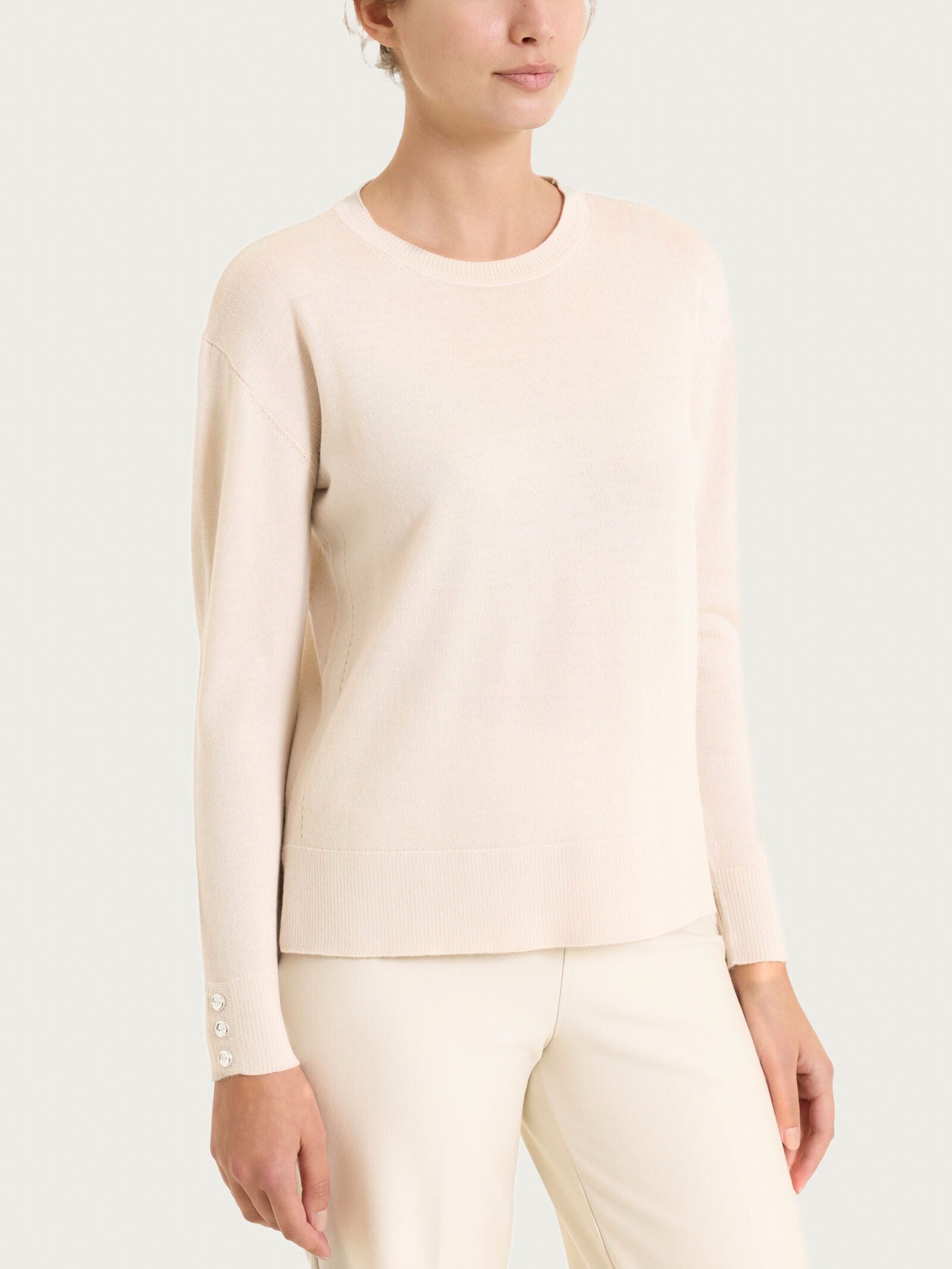 Maglia girocollo in Merino Soft Bianchi Donna - Ragno