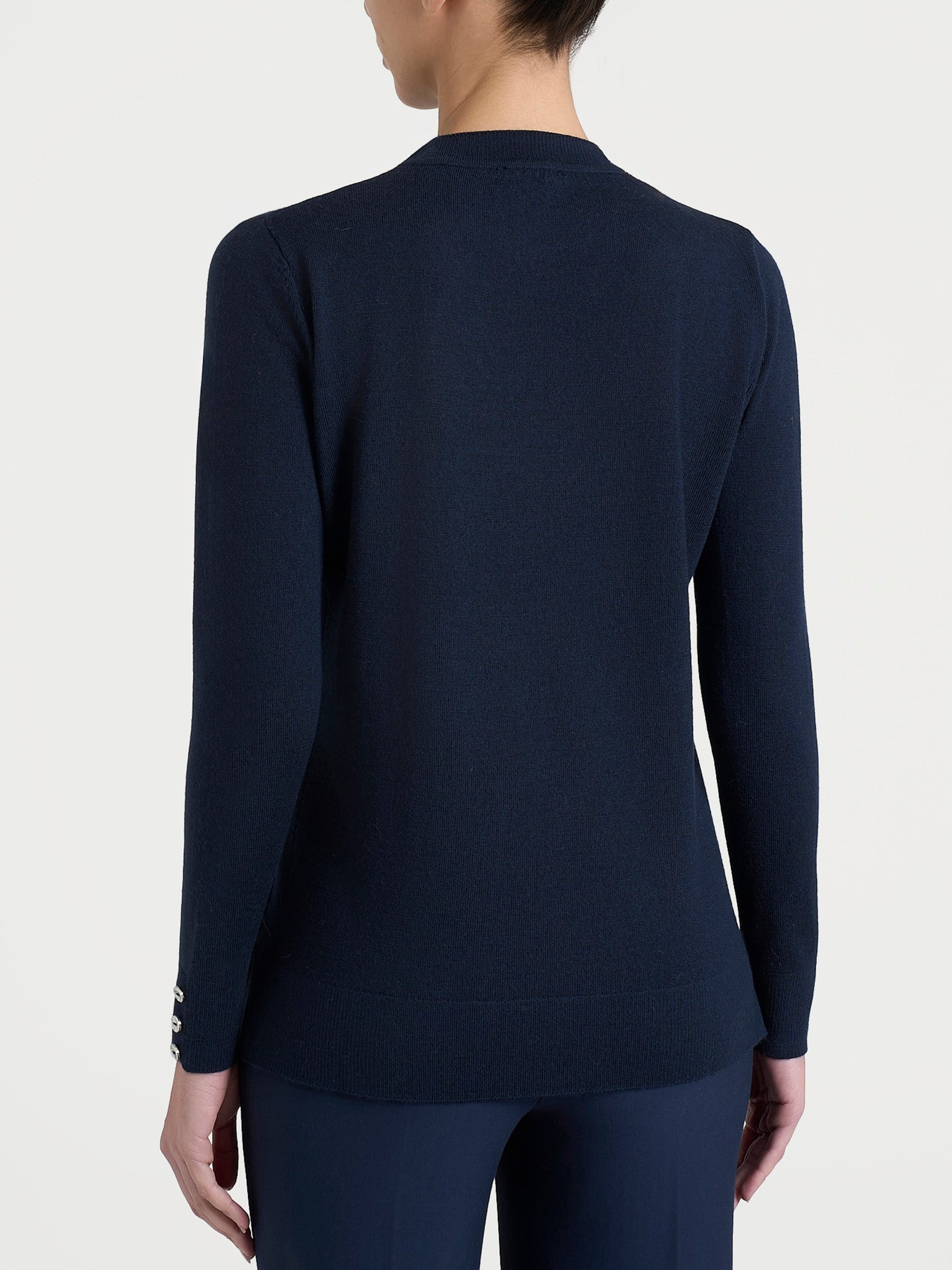 Maglia girocollo in Merino Soft Blu Donna - Ragno