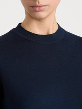Maglia girocollo in Merino Soft Blu Donna - Ragno