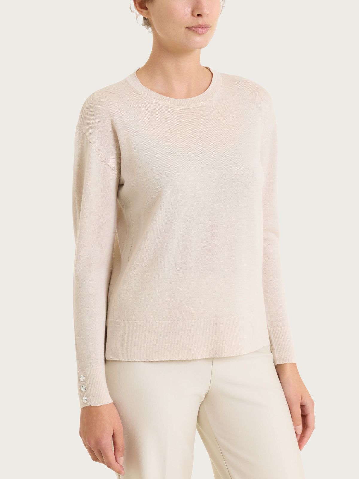 Maglia girocollo in Merino Soft Bianchi Donna - Ragno