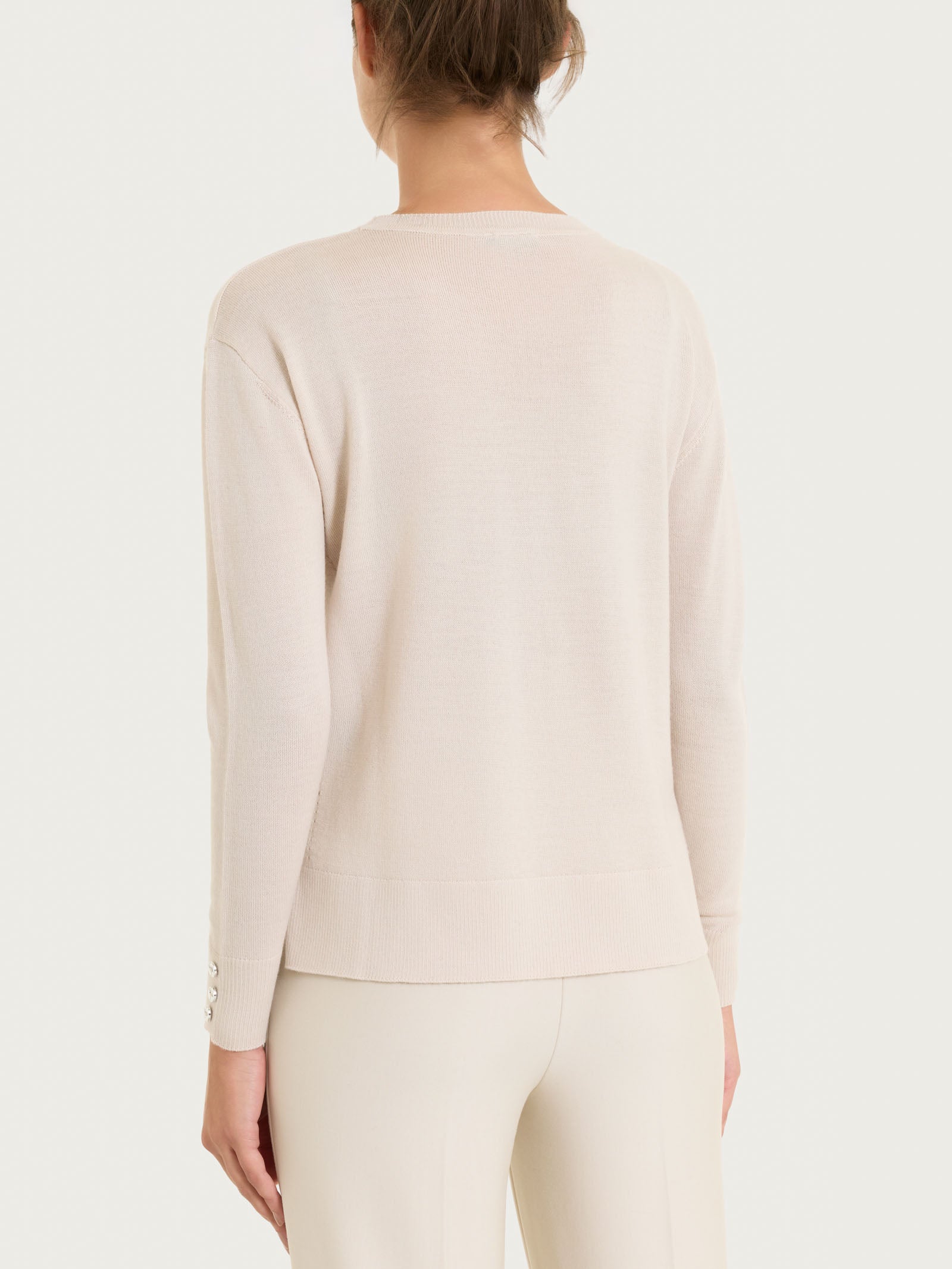 Maglia girocollo in Merino Soft Bianchi Donna - Ragno