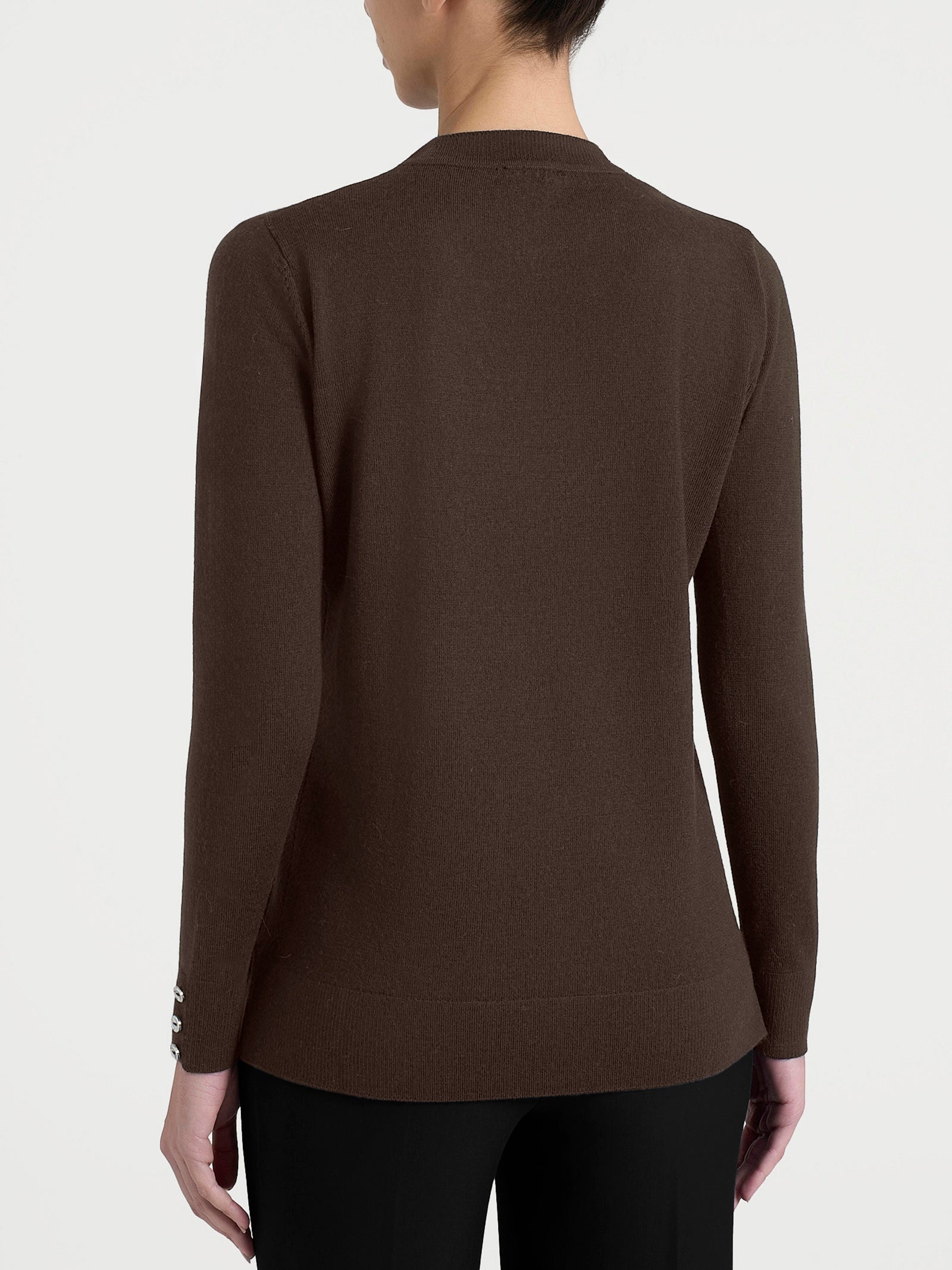 Maglia girocollo in Merino Soft Marroni Donna - Ragno