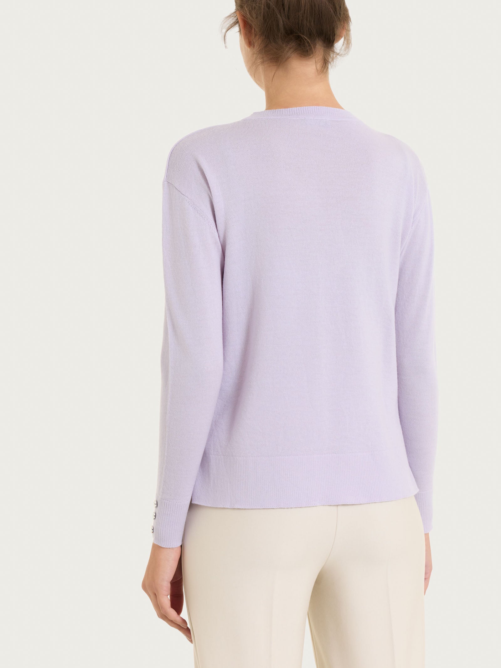 Maglia girocollo in Merino Soft Rosa Donna - Ragno