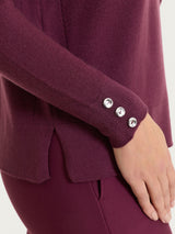 Maglia girocollo in Merino Soft Viola Donna - Ragno