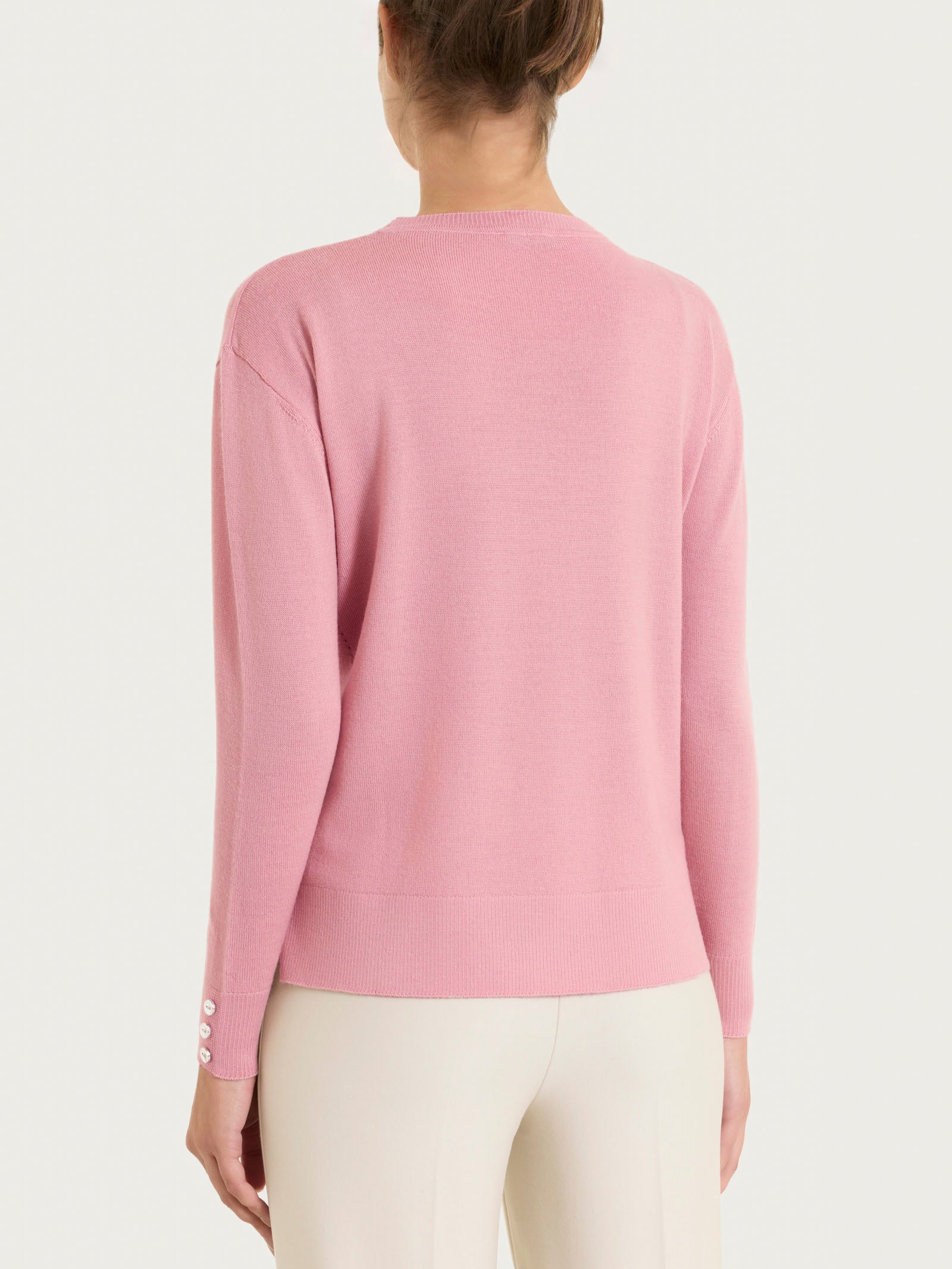 Maglia girocollo in Merino Soft Rosa Donna - Ragno