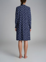 Camicia da notte con pieghe in Interlock di cotone 40-54 Blu Donna - Ragno