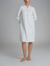 Camicia da notte con pieghe in Interlock di cotone 56-60 Azzurri Donna - Ragno