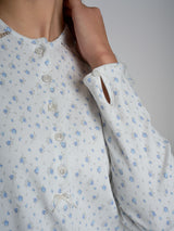 Pigiama a serafino con dettagli in Interlock di cotone 40-54 Azzurri Donna - Ragno