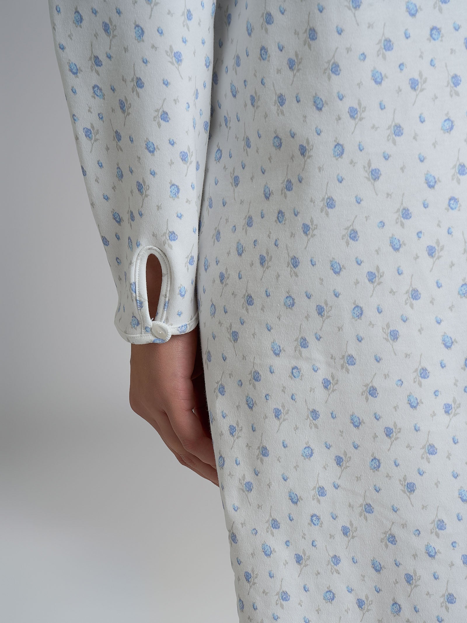 Damen langarm Nachthemd mit Bündchen in Kuschel Interlock Qualität in Damen langarm Nachthemd mit Bündchen in Kuschel Interlock Qualität in