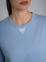 Pigiama girocollo con triangolo in Interlock di cotone  Azzurri Donna - Ragno
