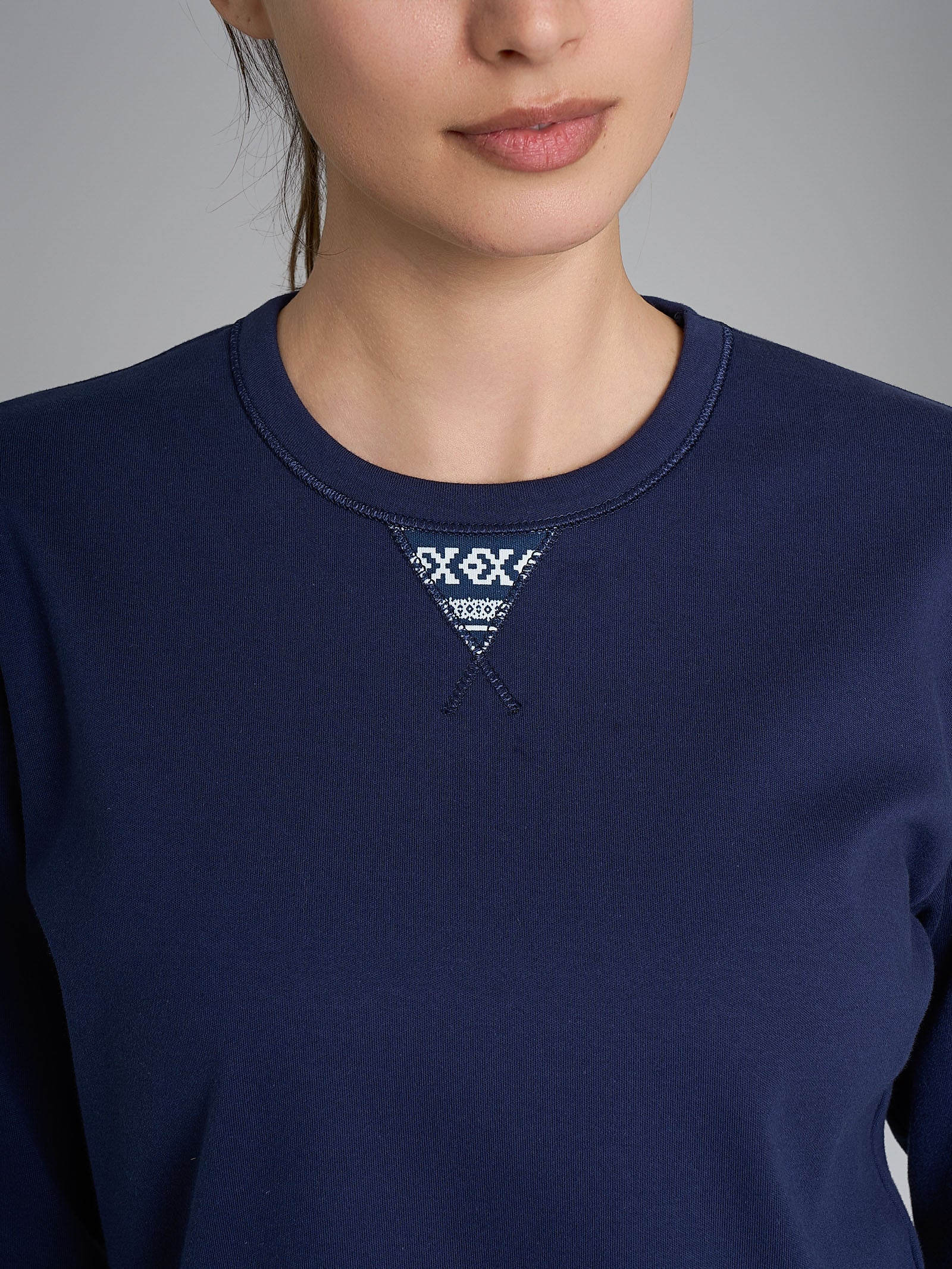 Pigiama girocollo con triangolo in Interlock di cotone  Blu Donna - Ragno