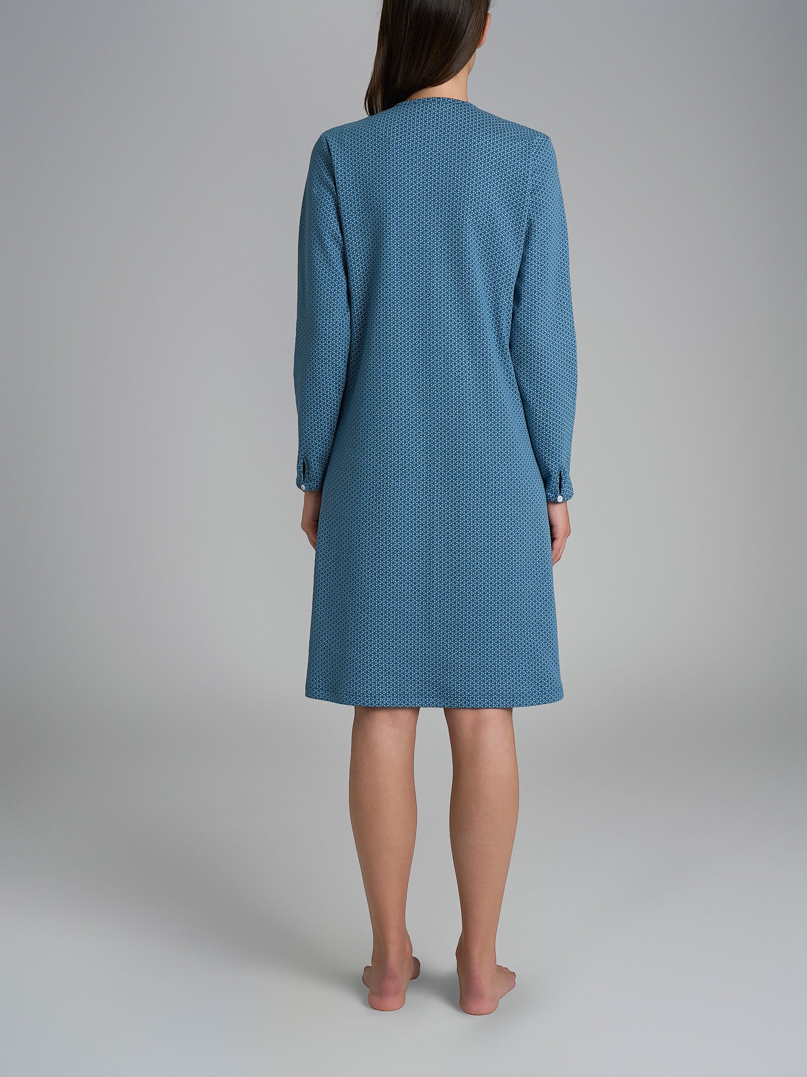 Camicia da notte con pizzo in Interlock di cotone 40-54 Azzurri Donna - Ragno