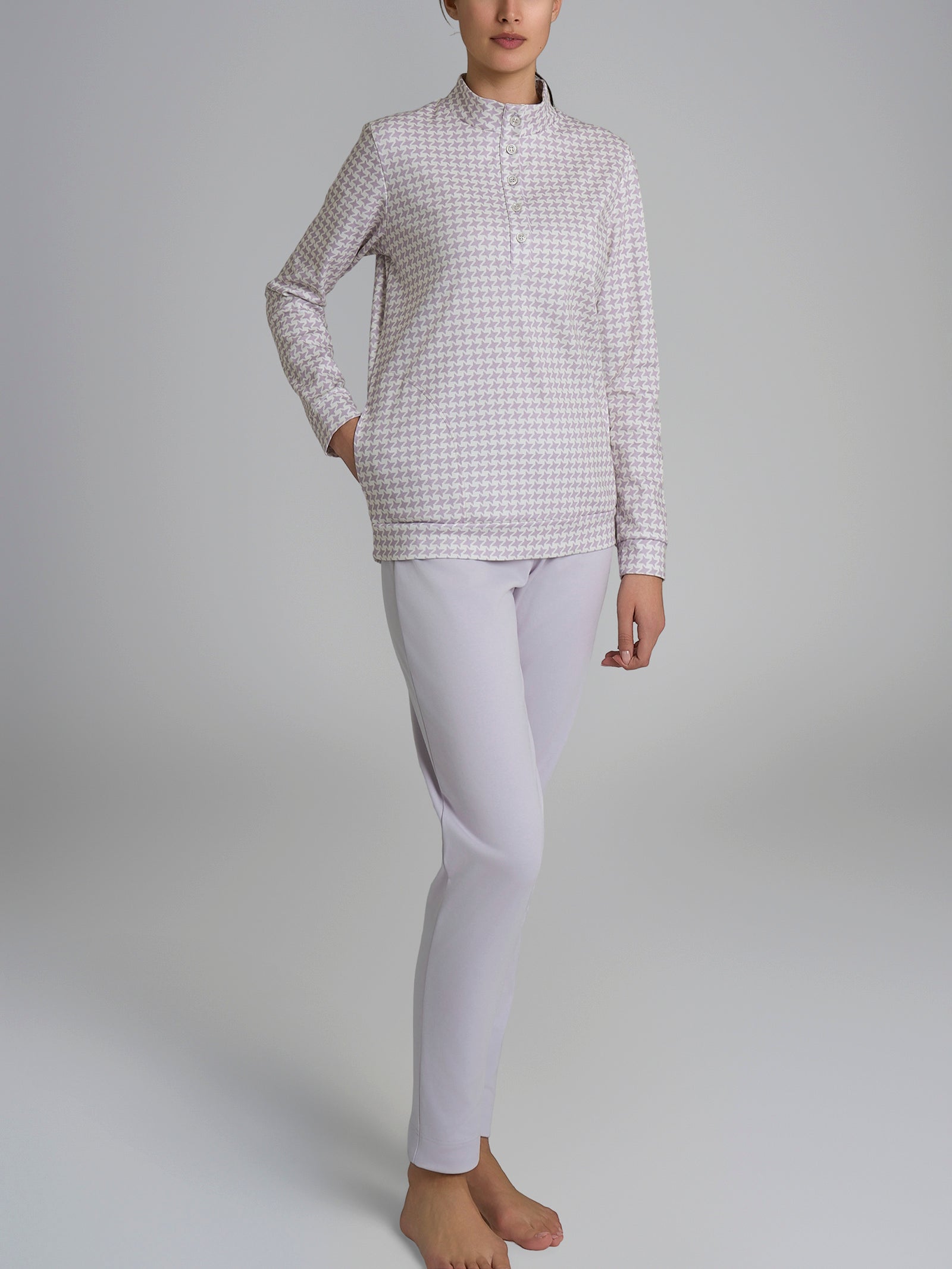 Pigiama lupetto in interlock di cotone Viola Donna - Ragno