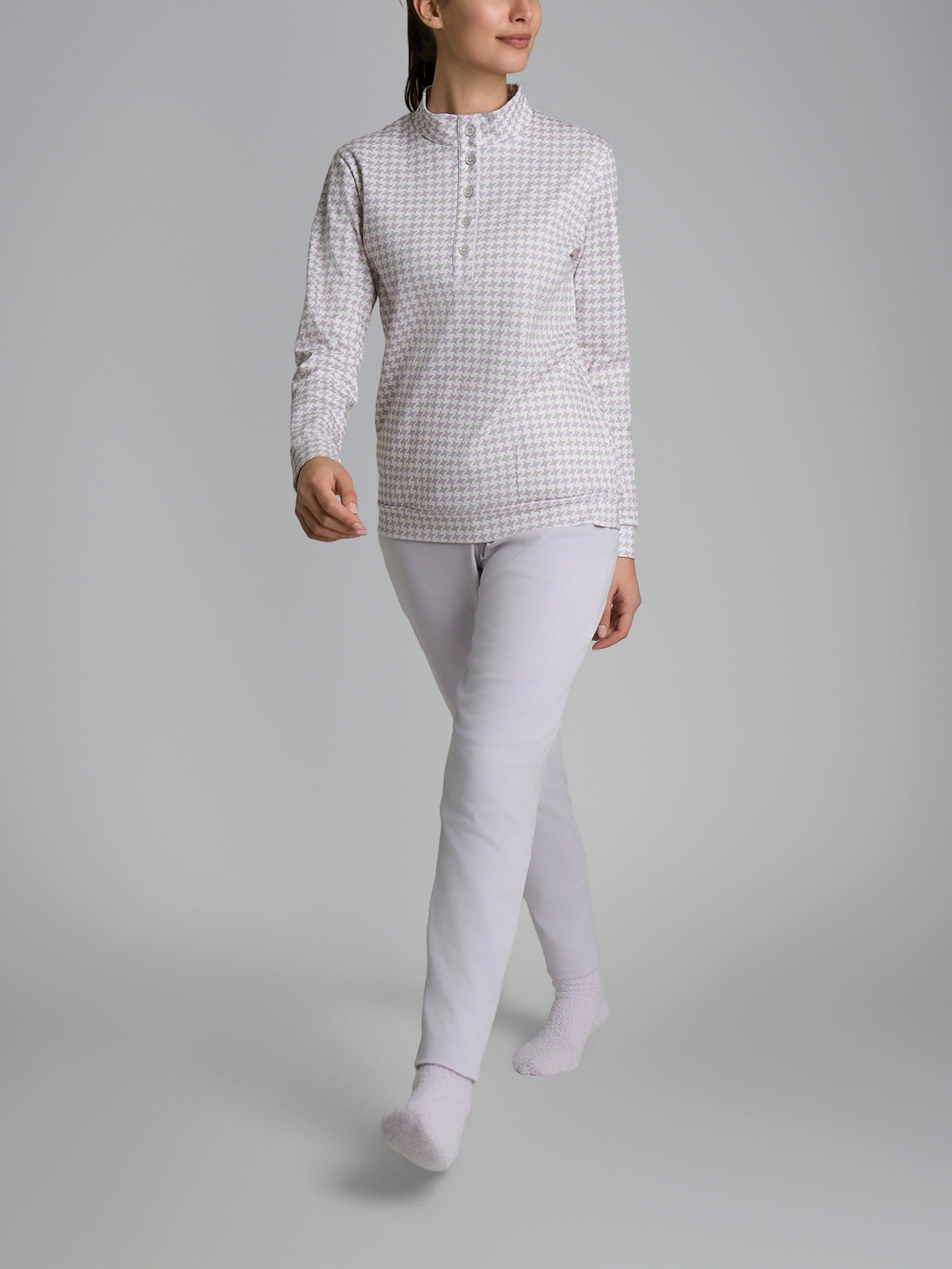 Pigiama lupetto in interlock di cotone Viola Donna - Ragno