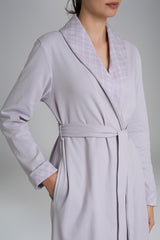 Vestaglia con cintura in Interlock di cotone Viola Donna - Ragno
