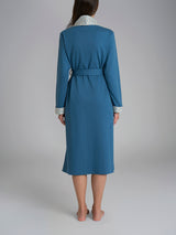 Vestaglia con cintura in Interlock di cotone Azzurri Donna - Ragno