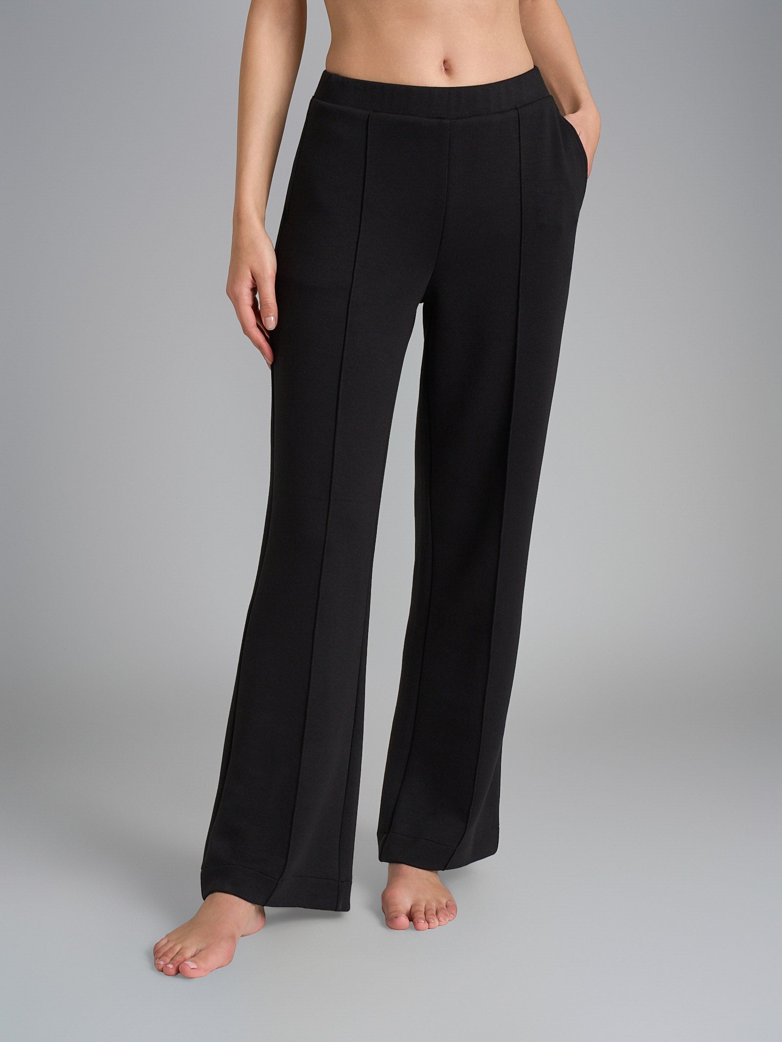 Pantalone ampio con tasche in Scuba Neri Donna - Ragno