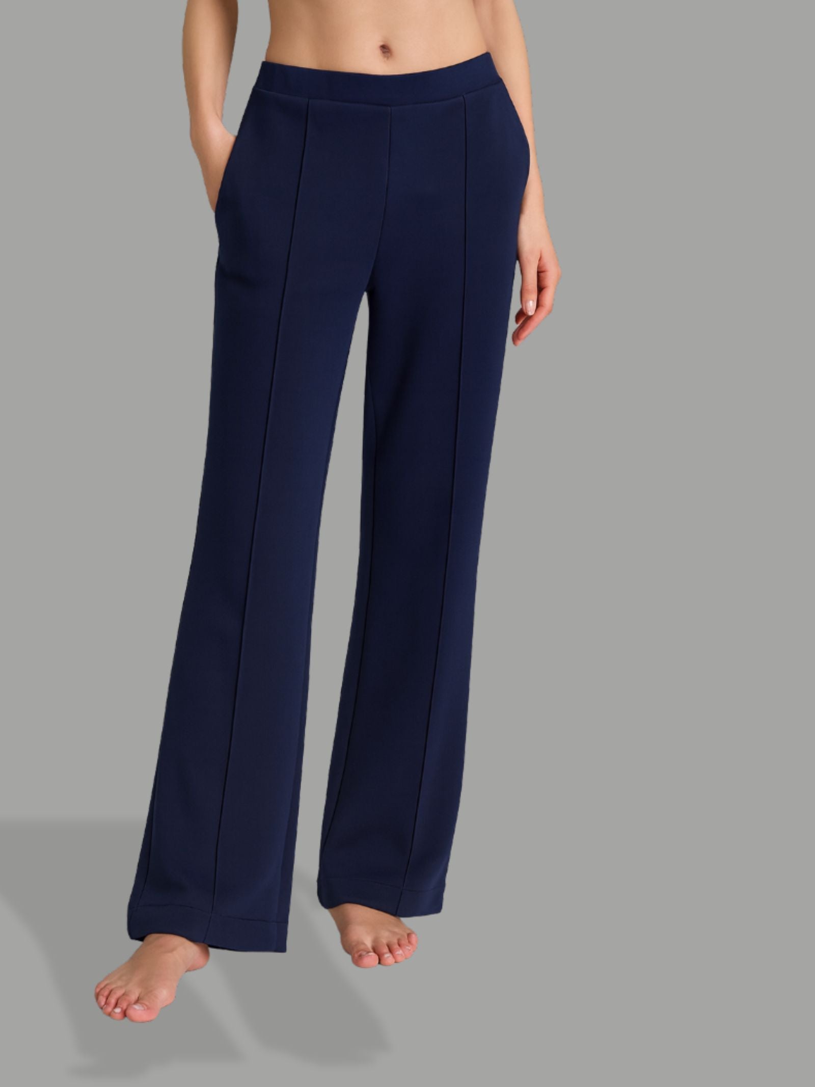 Pantalone ampio con tasche in Scuba Blu Donna - Ragno