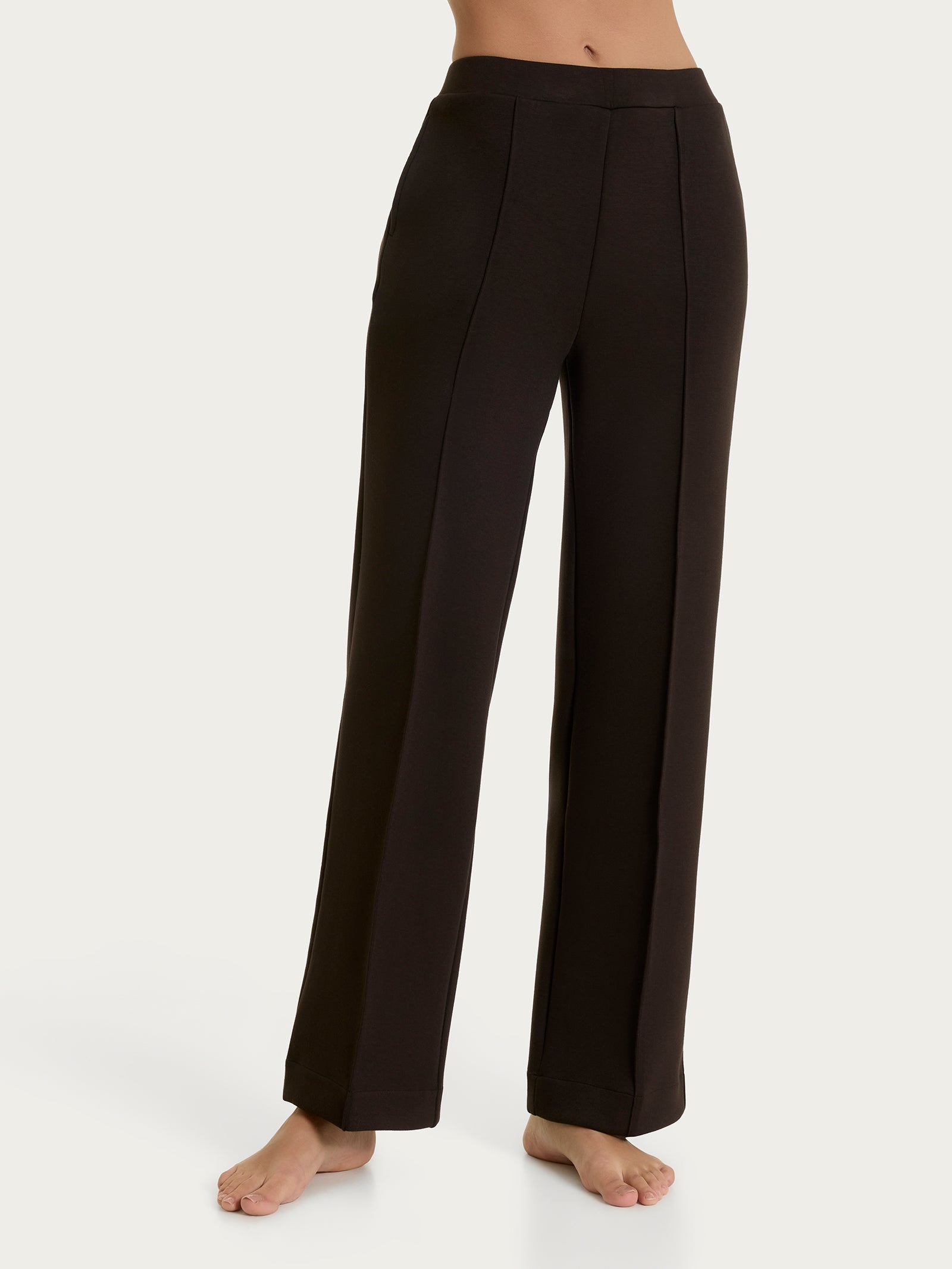 Pantalone ampio con tasche in Scuba Marroni Donna - Ragno