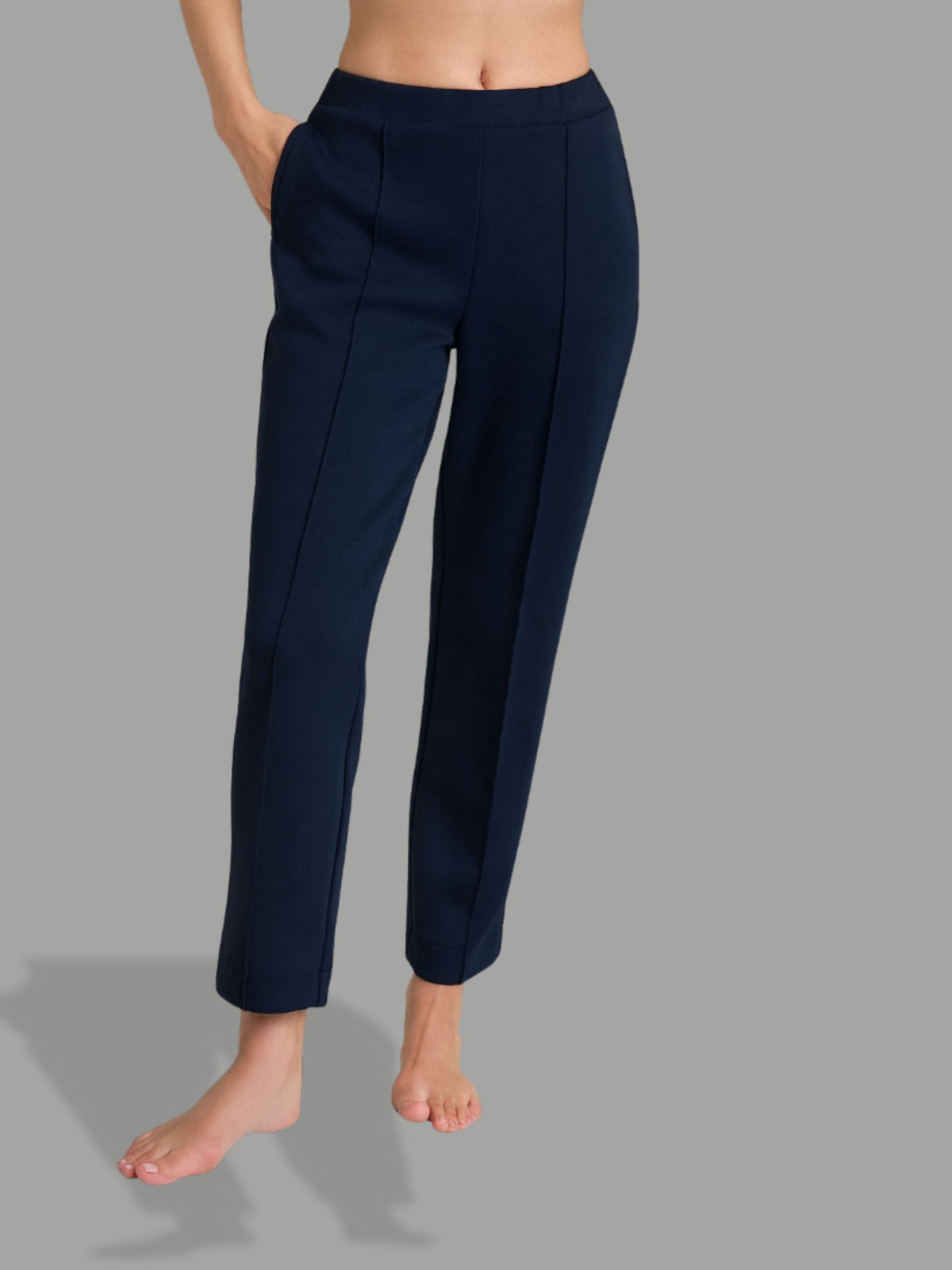 Pantalone dritto con tasche in Scuba Blu Donna - Ragno