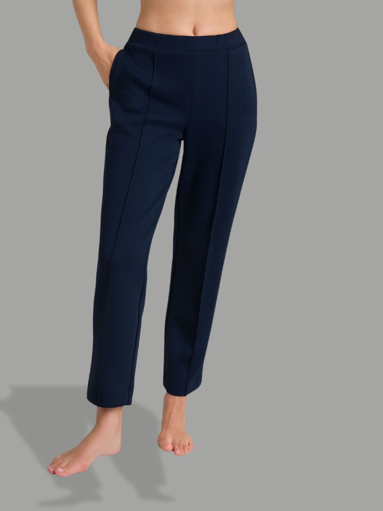 Pantalone dritto con tasche in Scuba Blu Donna - Ragno