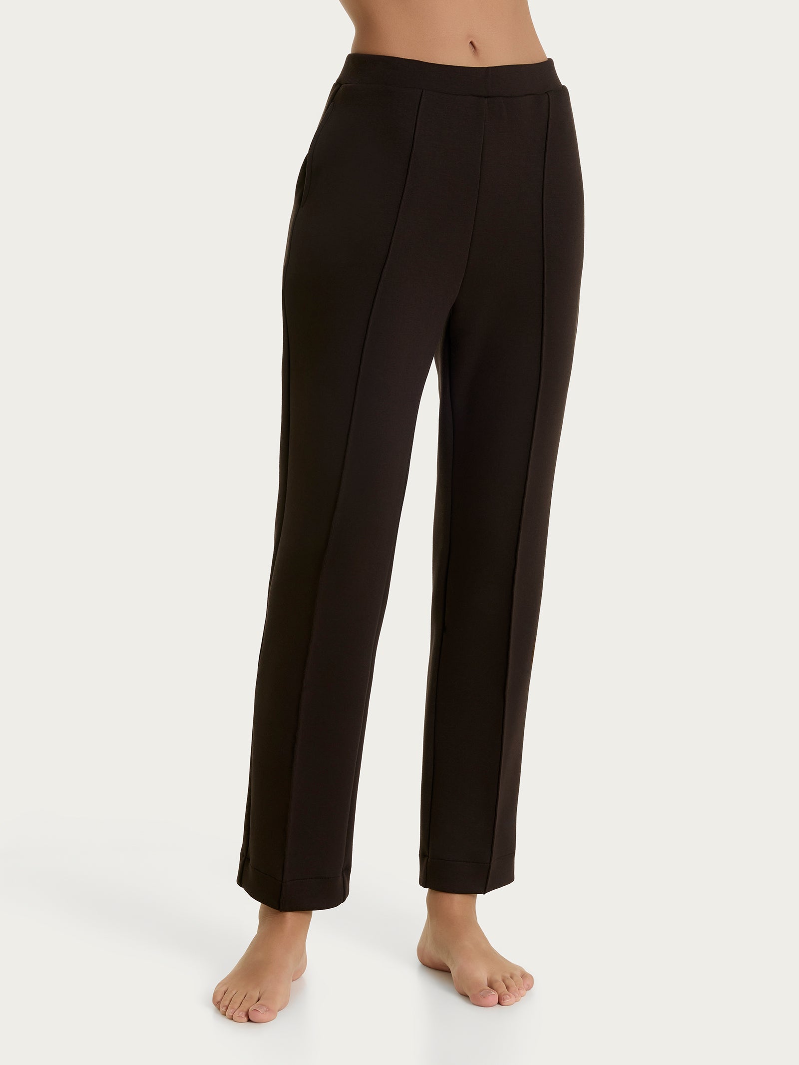 Pantalone dritto con tasche in Scuba Marroni Donna - Ragno