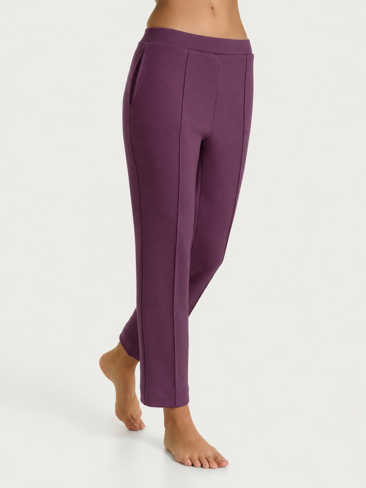 Pantalone dritto con tasche in Scuba Viola Donna - Ragno