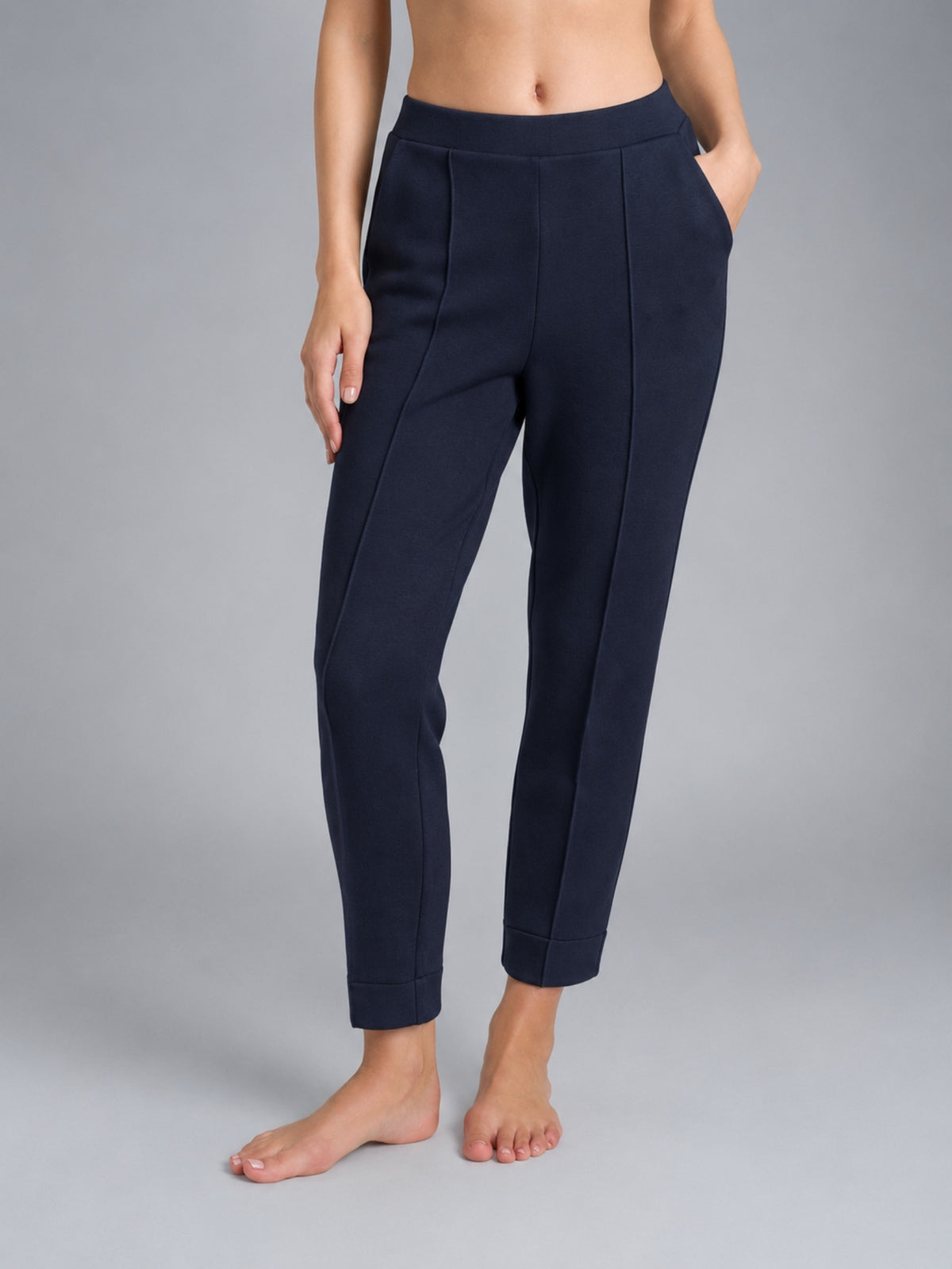 Pantalone a sigaretta con tasche in Scuba Blu Donna - Ragno