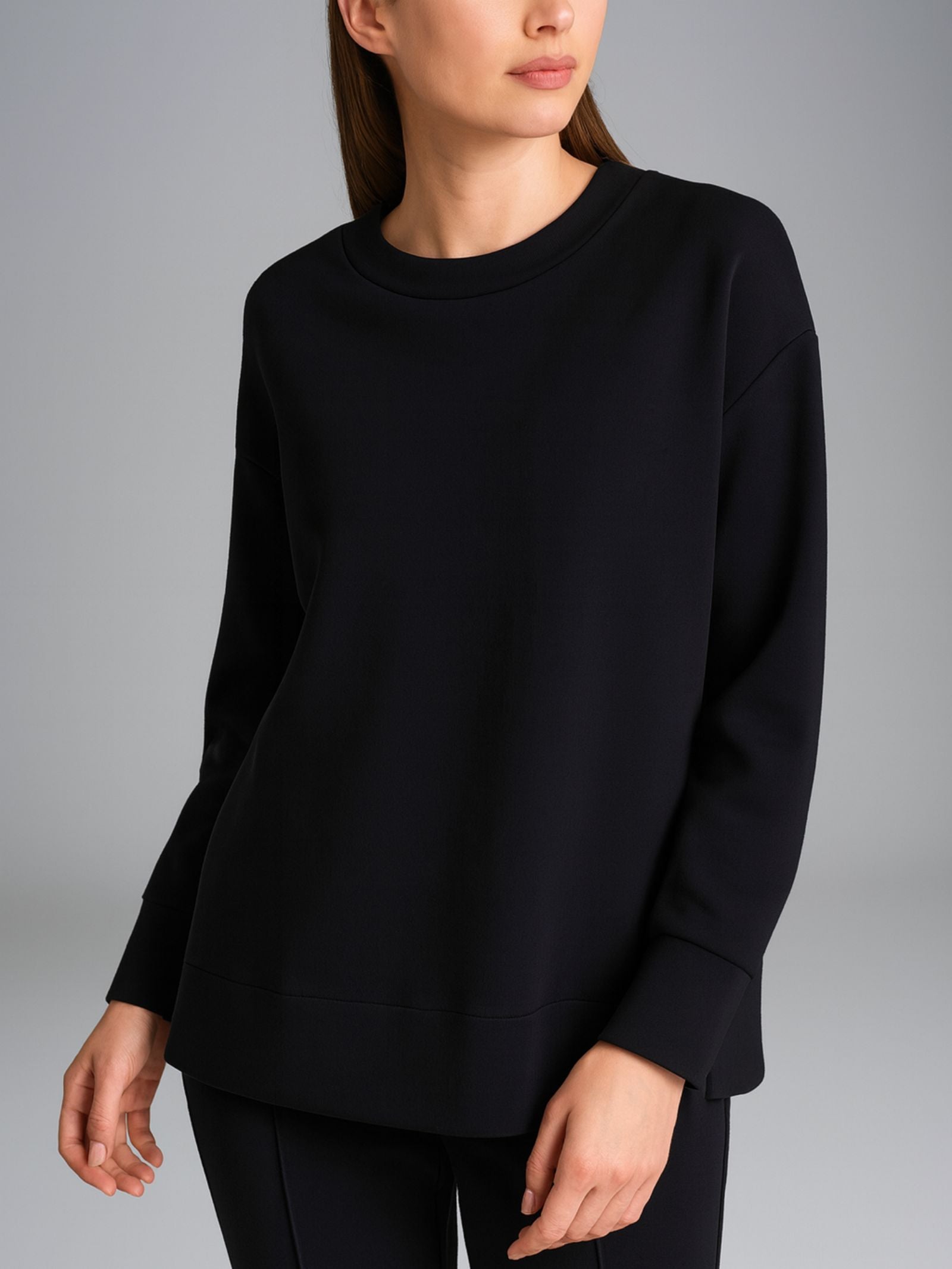 Felpa girocollo in Scuba Neri Donna - Ragno