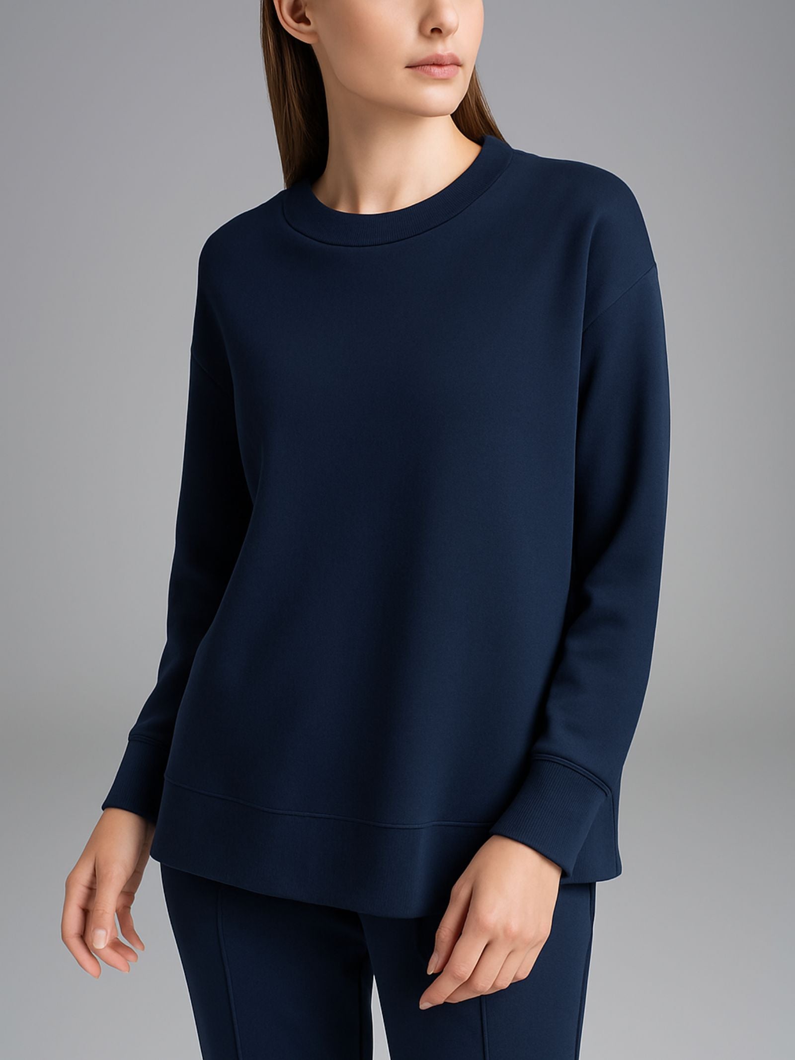 Felpa girocollo in Scuba Blu Donna - Ragno