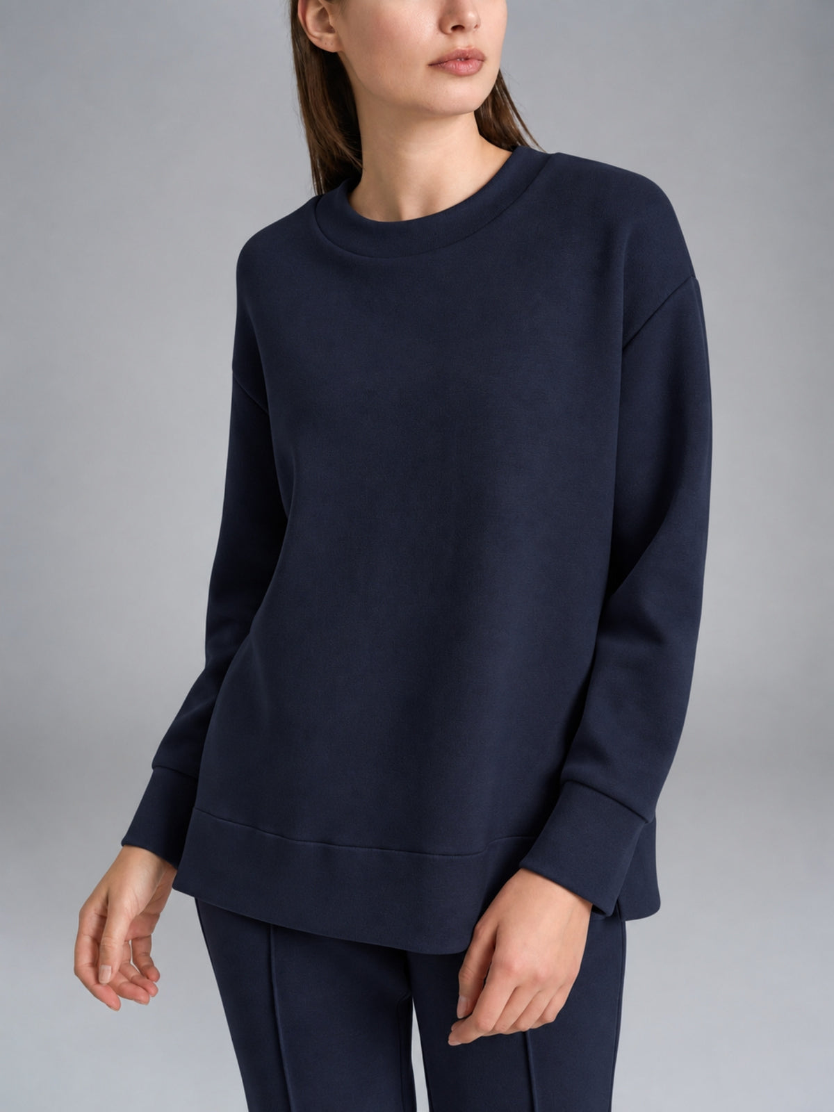 Felpa girocollo in Scuba Blu Donna - Ragno