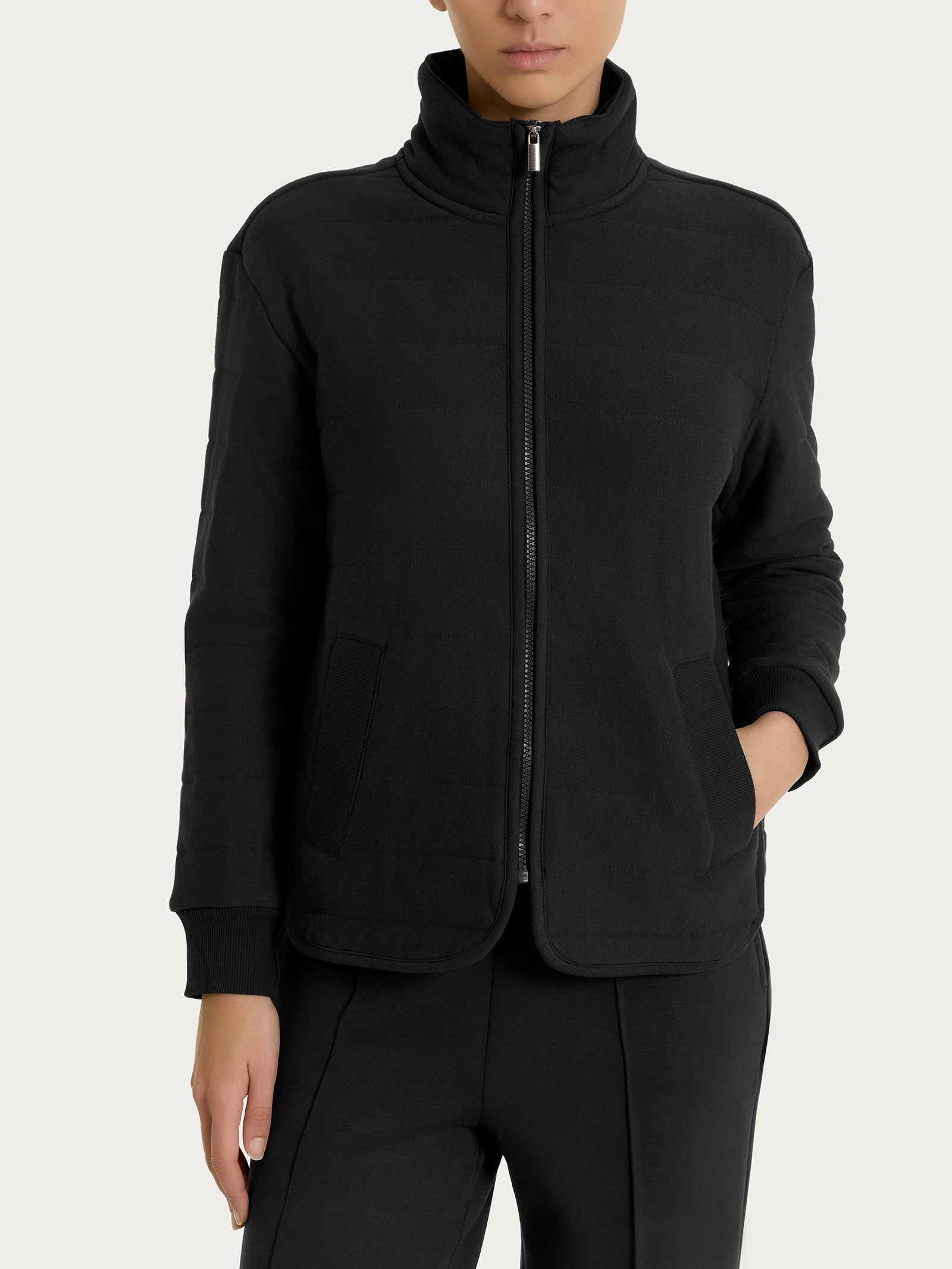 Giacchina con zip in Trapuntino Neri Donna - Ragno