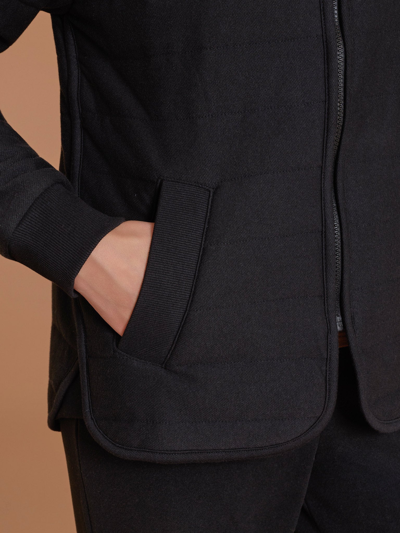 Giacchina con zip in Trapuntino Neri Donna - Ragno