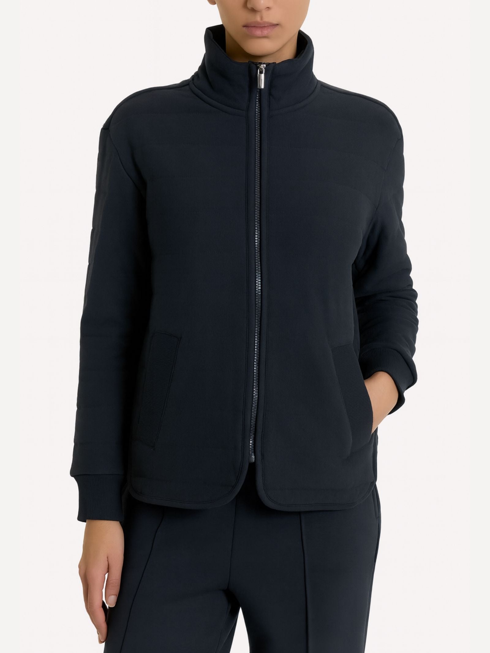Giacchina con zip in Trapuntino Blu Donna - Ragno